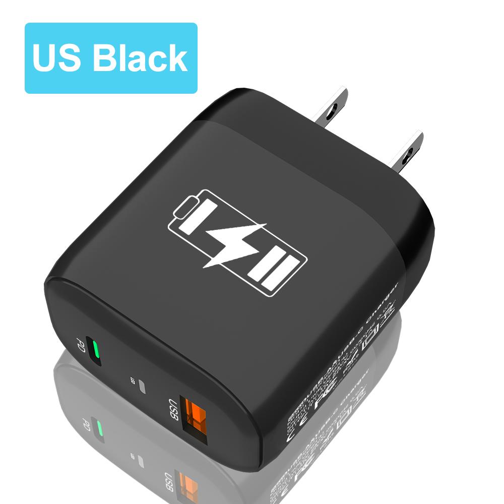 Настенный адаптер с 2 портами 2.4A USB PD дорожное зарядное устройство вилка EU US для iPhone Xiaomi Samsung Huawei