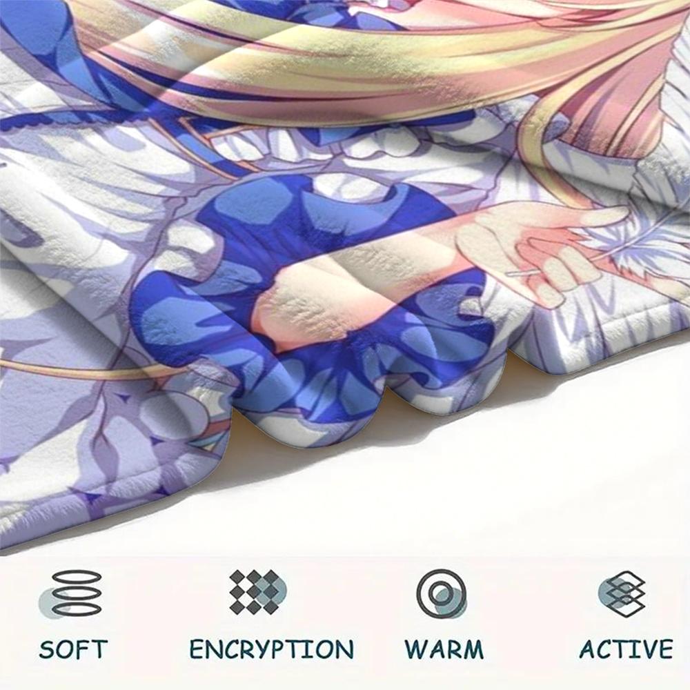 1PC Shield Hero Print Flannel Blanket, High quality Comfortable for All Seasons, Home Decor, Warmth and Comfort, Perfect for Christmas Gifts