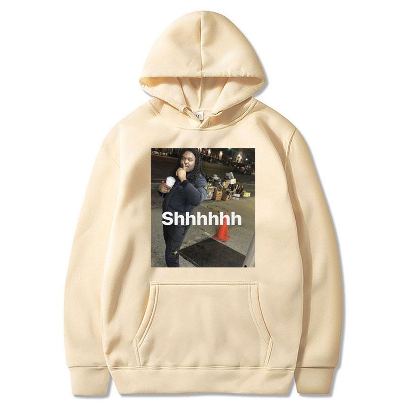 Lucki Shhhhh Забавный Мем Принт Худи Мужчины Женщины Оверсайз Популярная Толстовка Оверсайз Повседневная Флис Теплый Длинный Рукав