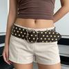 PU Leather Polka Dot Belt Large Oval Buckle Skirts Waistband Vintage Retro Wide Belt  Female