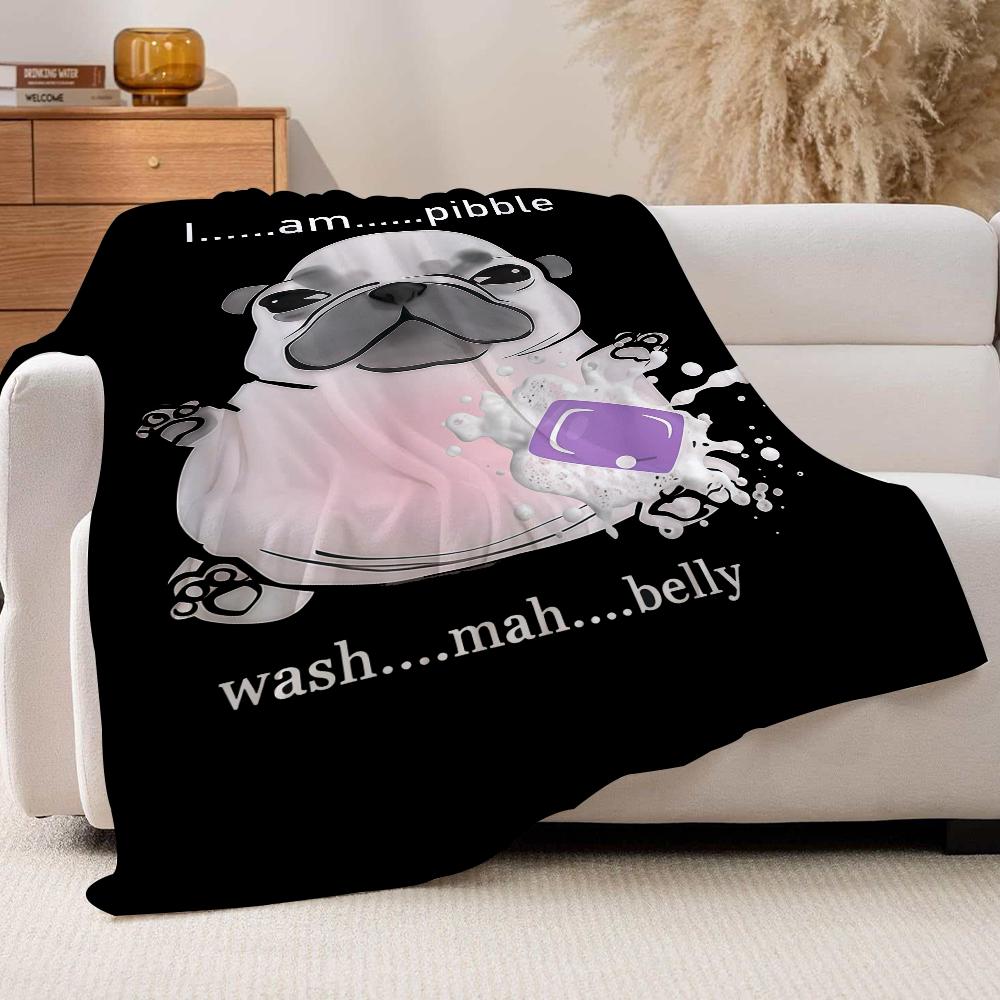 Печать модная Pibble Wash My Belly Плед для дивана, офиса, кровати, самолета, путешествий, сна, чтения, отдыха, кемпинга, мягкий и теплый
