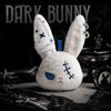 Gothic Wounded Rabbit Keyring Hoop Earrings Cute Furry Bag Pendant  Gift For Women