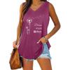 Summer Fashion Printed Tank Top Women Casual V Neck Sleeveless Shirt
