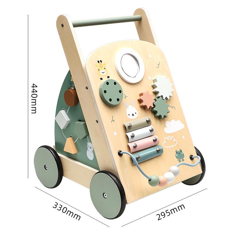 Multifunctional Wooden Baby Walker and Stroller