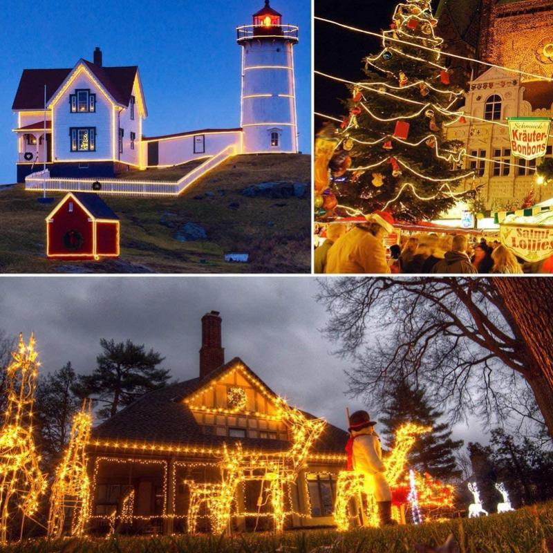 32м/22м/12м/7м солнечный светодиодный светильник для садового ландшафтного освещения, наружные балконные ограждения, украшения, уличный двор, рождественские атмосферные огни