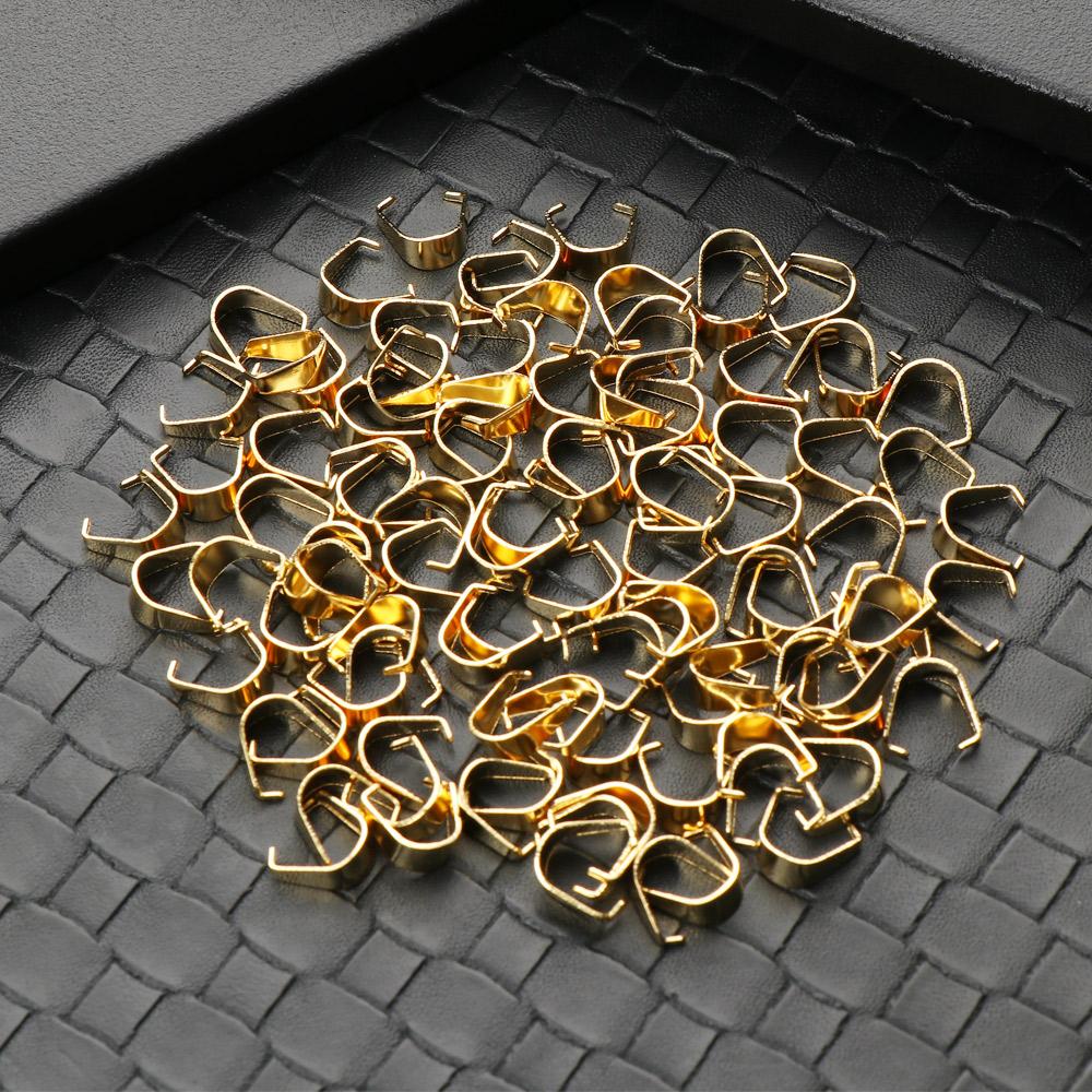Components Pinch Bail Clasp Pendant Clips Buckle Charm Necklace Hook DIY Jewelry Connector