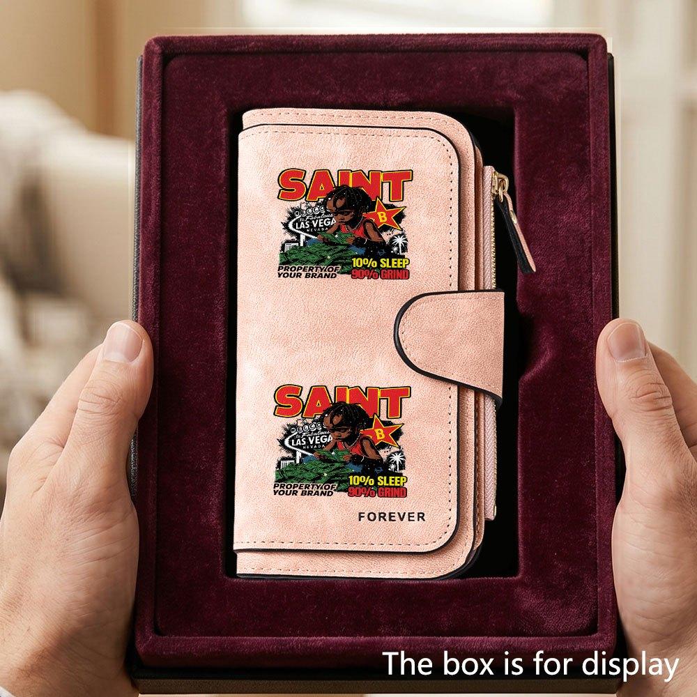 Las Vegas trendy graffiti men's large-capacity wallet with business card slot and cash pocket, suitable for formal occasions and office use, a gift