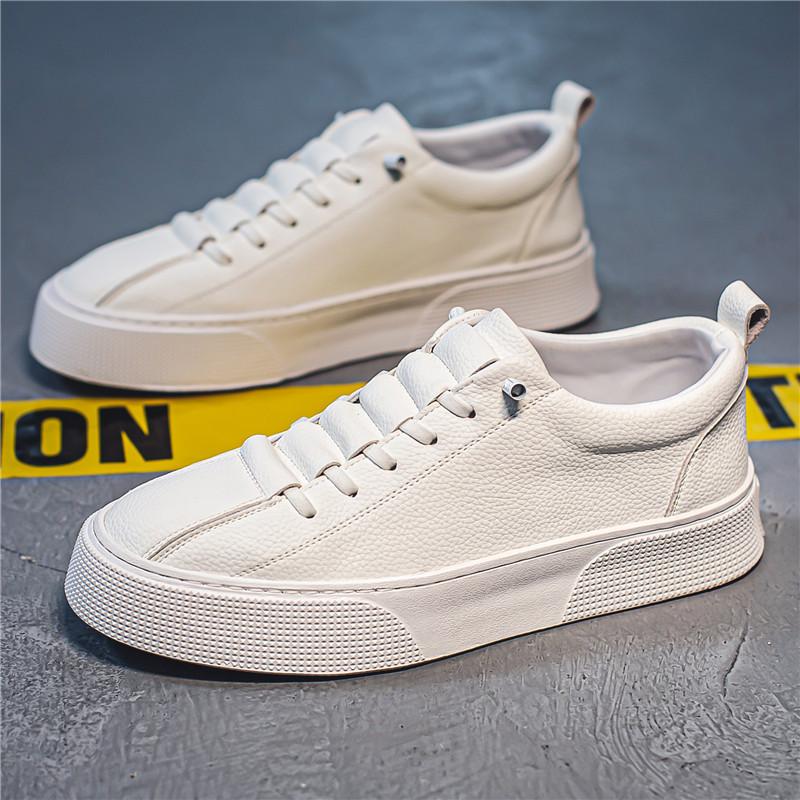 Fashion Men's Shoes High Quality Leather Surface Off White Shoes 2025 New Soft Sole Shoes Men Casual Sports Board Shoe Sapato Masculino