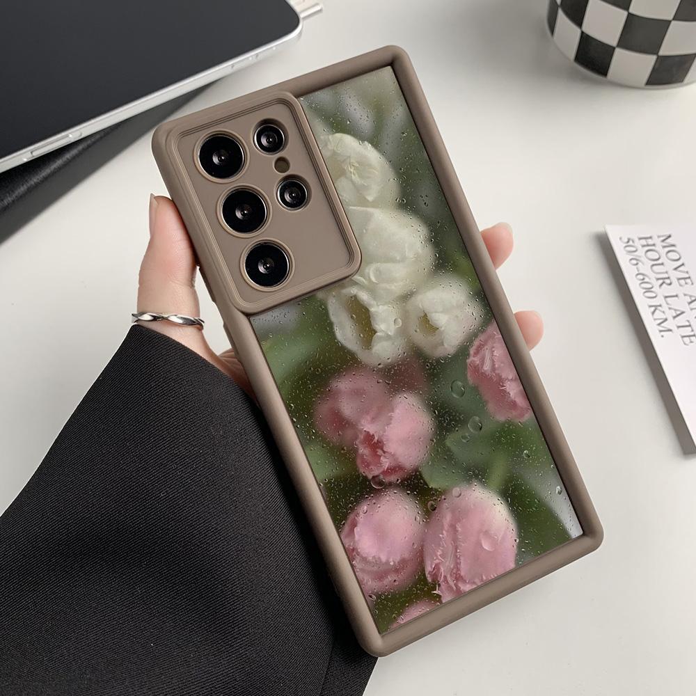 Мягкий ТПУ чехол для Samsung A55 5G S25 Ultra S24 FE A54 A16 A15 A53 A35 A34 A14 A13 A06 A05 A05s A33 A25 S23 S22 Plus Цветочный чехол