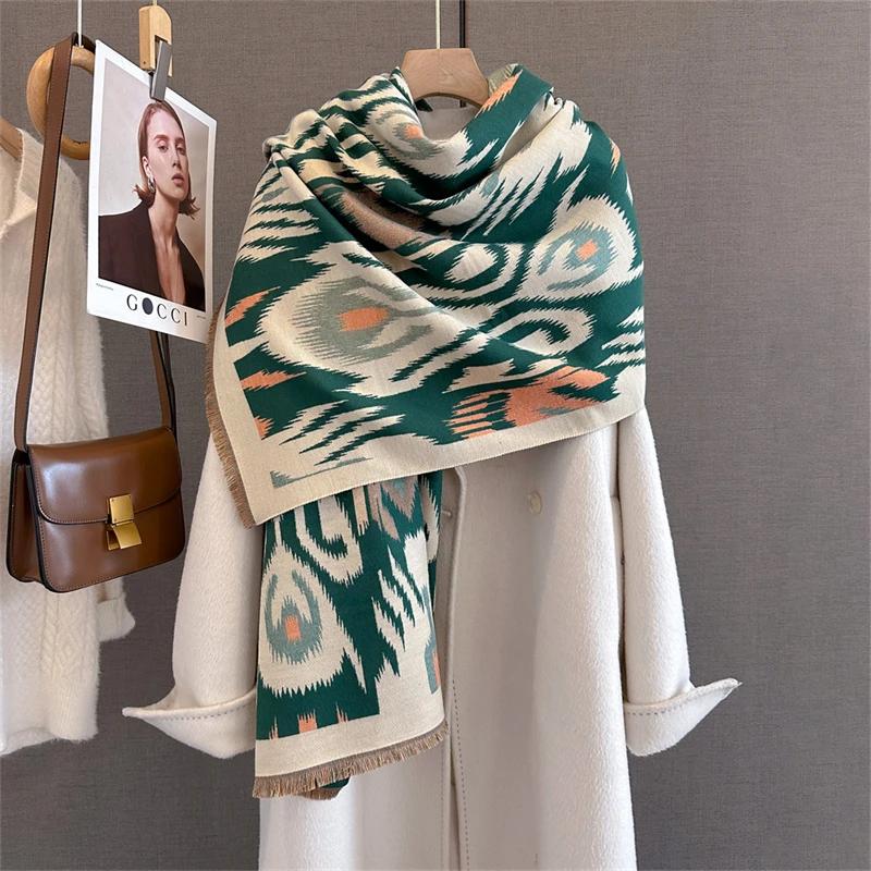 New Winter Scarf For Women Long Warm Cashmere Scarves Hijab Solid Lady Shawl Wrap Female Pashmina Bandana Head Scarfs