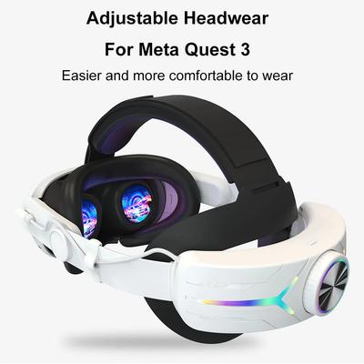 Ремешок для головы для Meta Quest 3 Комфортная губка VR Головной убор Зарядная гарнитура со встроенными батареями 8000/6000 мАч Для VR аксессуаров