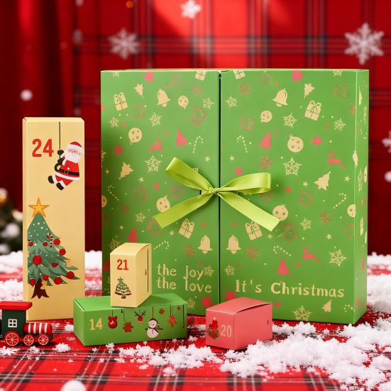 Сделай сам Рождественский Адвент-календарь для заполнения Пустой набор подарочных коробок 24 дня сюрпризов Календарь обратного отсчета для детей семьи друзей