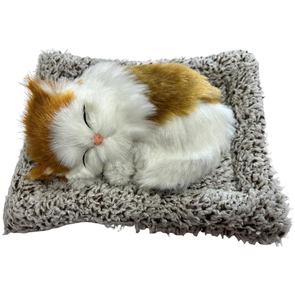 Q-FLA Plush Ornament, Meowing Cat, Brown and White, Perfect for Gifts and Celebrations, 825194