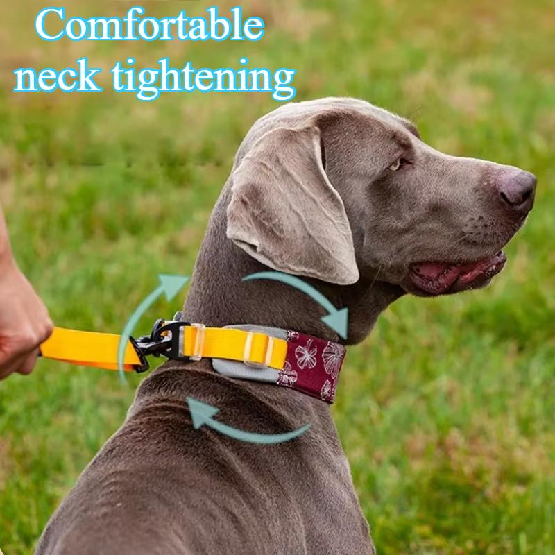 Pet Collar Adjustable Comfortable Durable Nylon Necklace Leash Big Dog High Quality Collars Choker Chain Security Dog Supplies Accessories Products