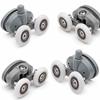 4pcs Twin Shower Screen Door Rollers/Runners/Wheels Top Bottom Replacement Furniture Hardware Rollers For Sliding Doors