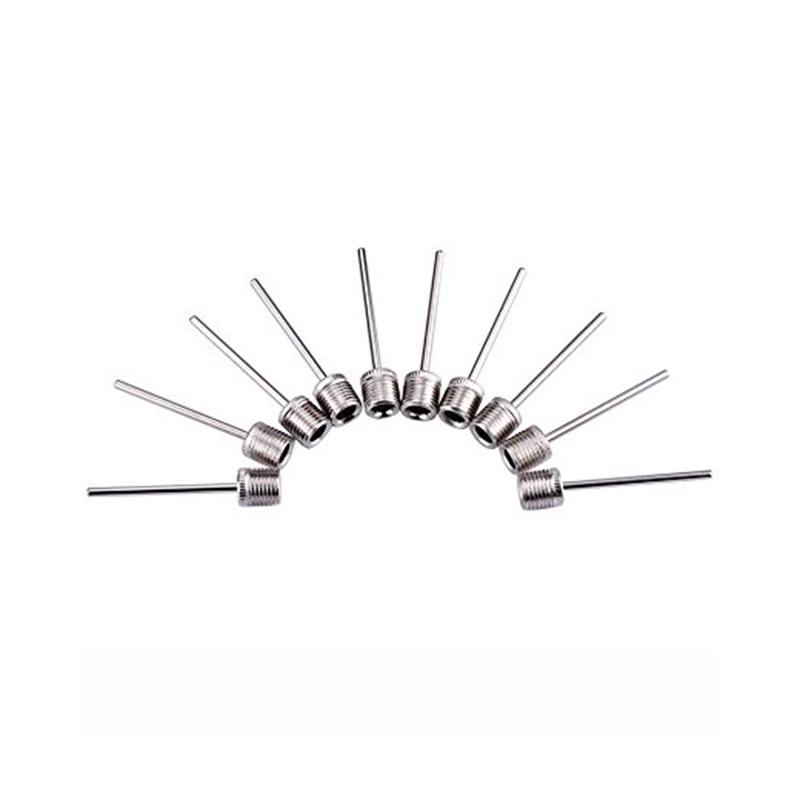 10pcs Sport Ball Inflating Pump Needle For Football Basketball Soccer Inflatable Air Valve Adaptor Stainless Steel Pump Pin