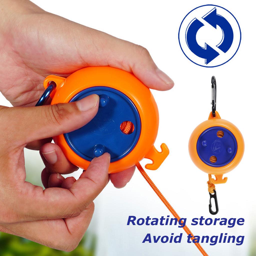 8m Clothesline Retractable Portable Travel Outdoor Camping Windproof Belt With Fixed Buckle And Clothespin Clothesline