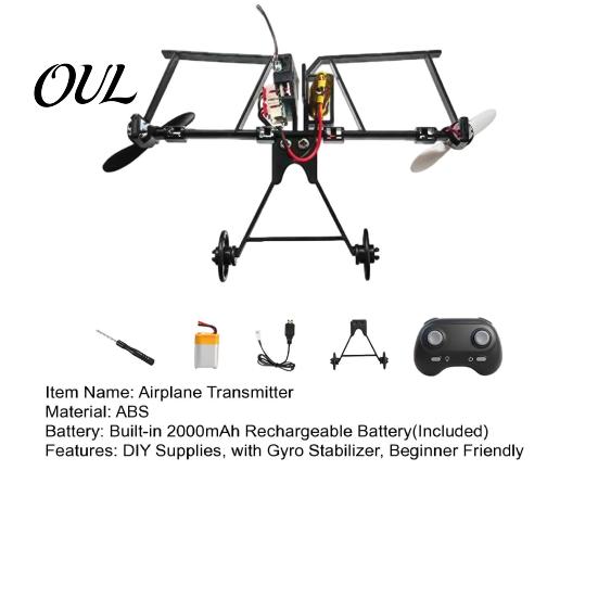 Remote Control Plane Launcher Paper Airplane Kit with Gyro Stabilizer, DIY Electric RC Flying Power Module Dual Propellers, Aircraft Transmitter