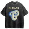 Nirvana rock band mens Retro cotton Washed Tee In Utero album man Womens oversized YK distress Tshirt Casual Loose streetwear