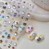 5D Embossed Cute Cartoon Animal Design Nail Art Sticker Decals Self Adhesive Supplies For Women And Girls