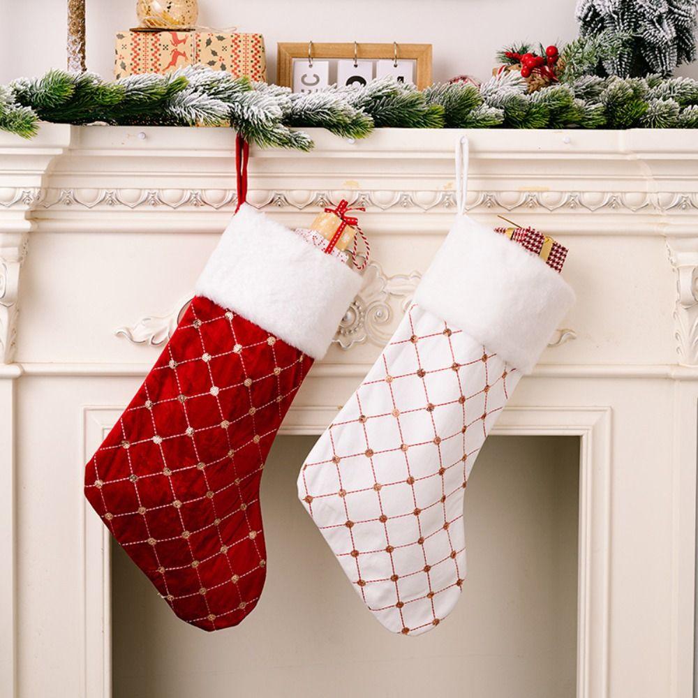 Hanging Christmas Gift Socks Pendant Xmas Gift Bag Candy Bag Christmas Stocking  Christmas Decor