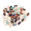 1/5Pcs, Reiki Healing Crystal Pendant Oval Connector, Energy Natural Stone Amethyst Gemstone Charm Connector for Jewelry Making DIY Necklace Bracelet