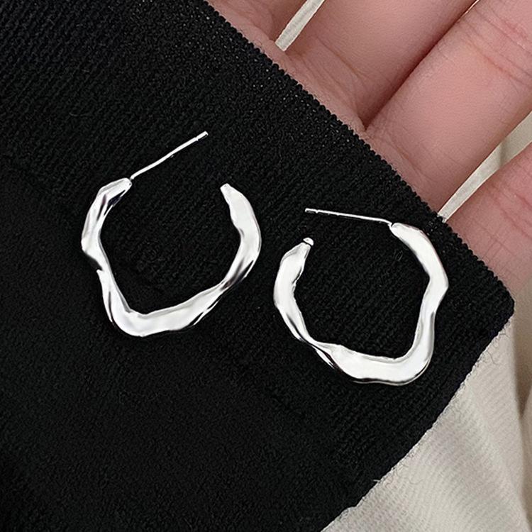 Серьги-гвоздики Rugged Boundary Серьги премиум-класса Niche Design Женские круглые серьги Круглые серьги Cold Wind