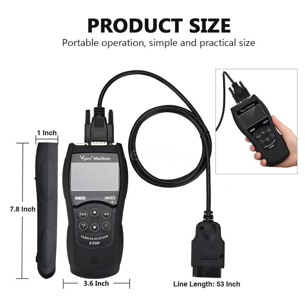 Универсальный автомобильный считыватель кодов, диагностический инструмент, OBD 2, инструмент для сброса сканирования