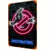 Unidwod Vintage Ghostbusters Neon Lights Metal Tin Sign,Wall Hanging Decorative Plaque for Home Bar Pub Garage, Multipurpose