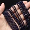 Natural Stone Beads Blue Sand Round Faceted Beads Charms For Jewelry Making DIY Necklace Bracelet Earrings Accessory