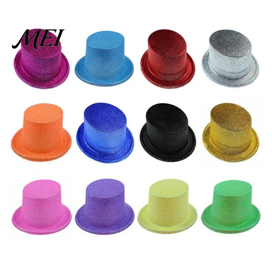 Reusable Party Hats for Annual Events Shiny Top Hats, Glitter Hat Adult Kids, Colorful Magician Hat, Victorian Dress Up Christmas Sparkling