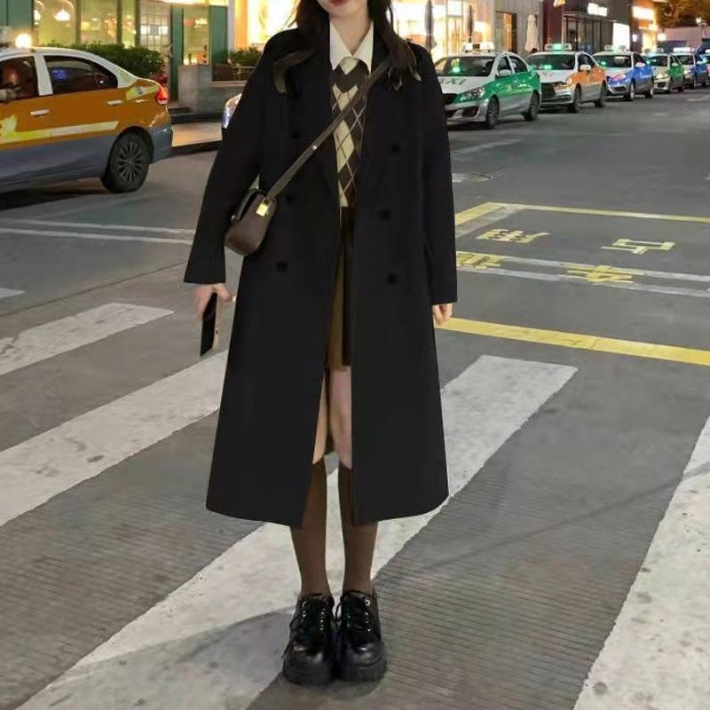 Autumn and Winter New Apricot Woolen Coat Coat Small Korean Winter Thicker