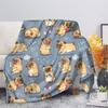 Pug Dog Blanket Lovey Animal Soft Warm Fall Chair Flannel Throw Blankets Cartoon Pet Puppy Print Bed Sofa Blanket King Queen