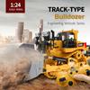 1:24 2.4G 9CH RC Bulldozer Alloy Bucket RC Tractor Truck Construction Engineering Vehicles with One