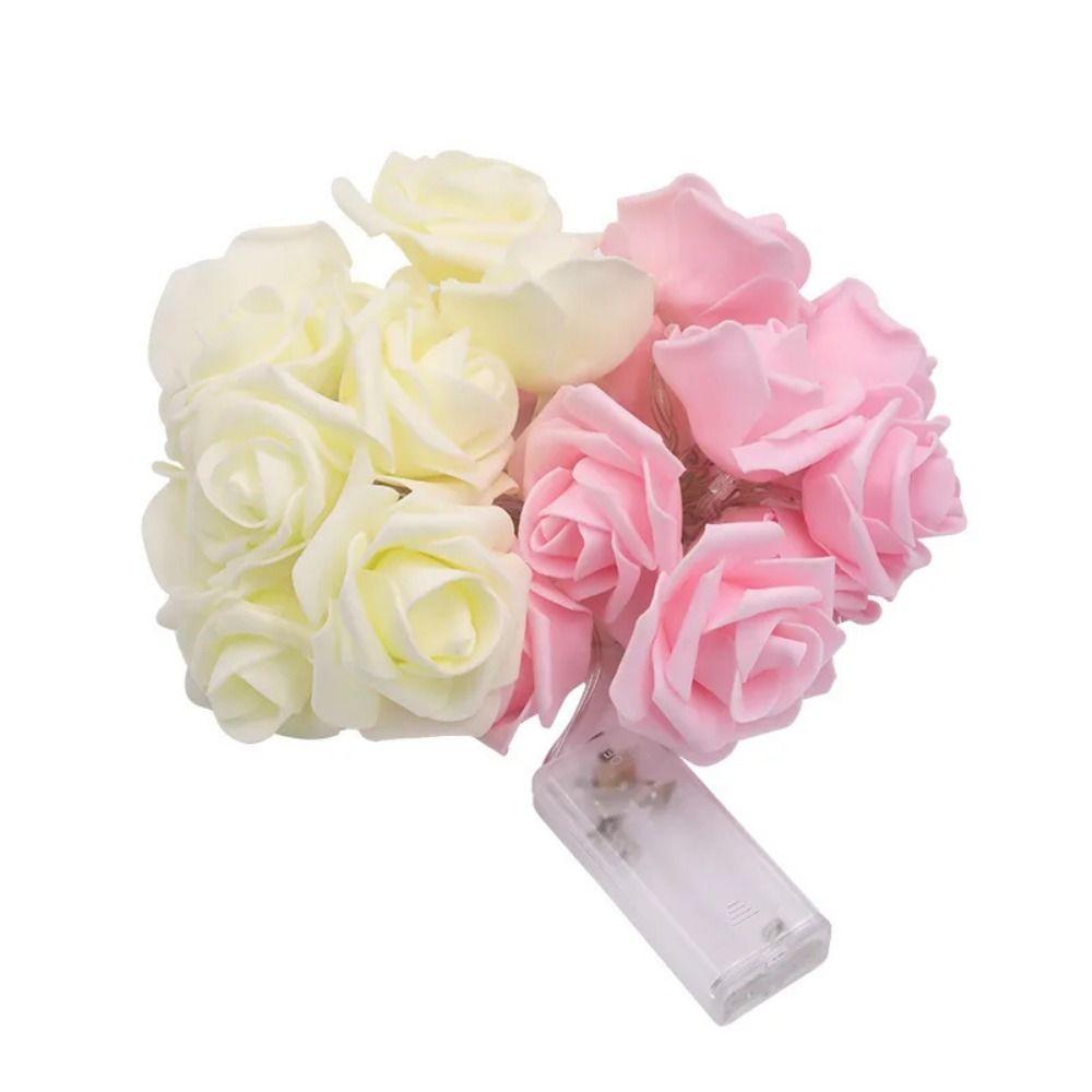 Искусственный цветок светодиодная роза цветок гирлянда атмосфера декоративная лампа для свадьбы