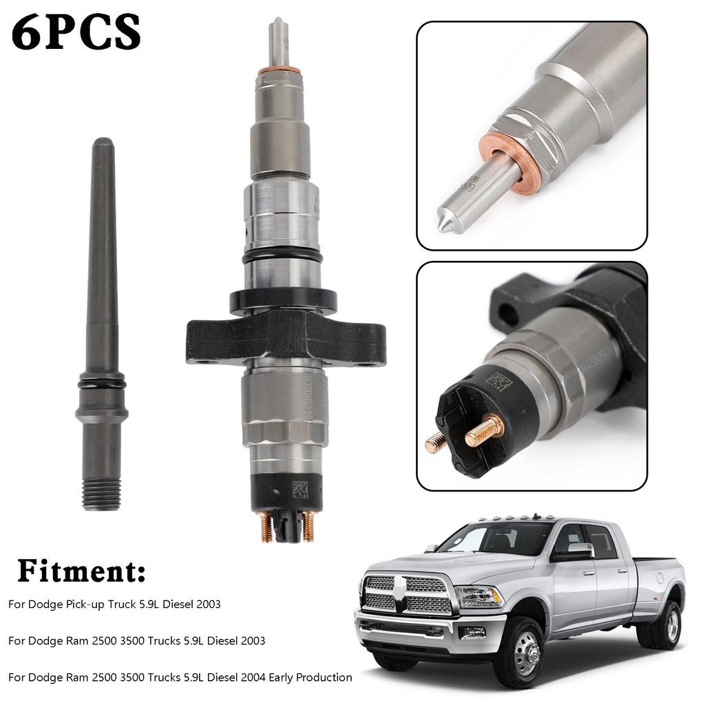 6 шт. Топливная форсунка Common Rail 0445120255 Подходит для Dodge Ram 2500 2003-2004 Cummins