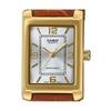Casio Стандартный аналоговый коричневый кожаный ремешок серебристый циферблат кварцевые часы LTP-1234GLL-7A женские