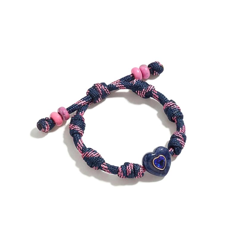 Personalized Heart Dopamine Bracelet Adjustable Drawstring Rope Handmade Contrast Color Hand Rope Fashion Jewelry Gift For Women