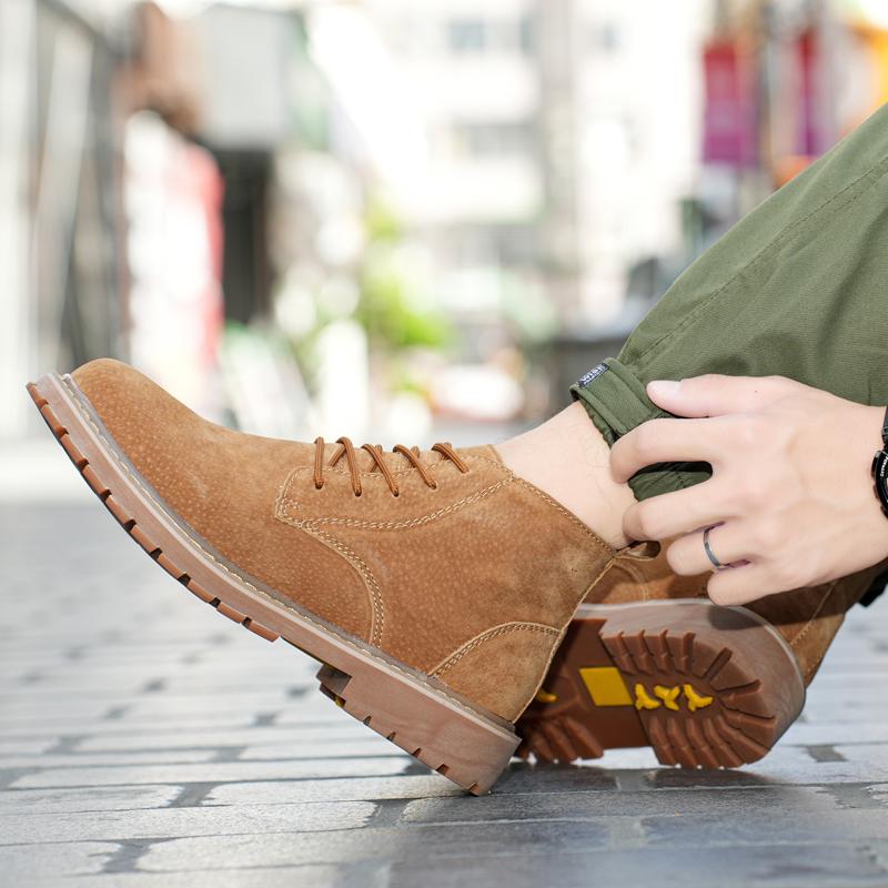 2024 Новое поступление Мужские кожаные модные высокие ботинки Универсальные мужские удобные мотоциклетные ботинки Роскошные брендовые мужские ботильоны