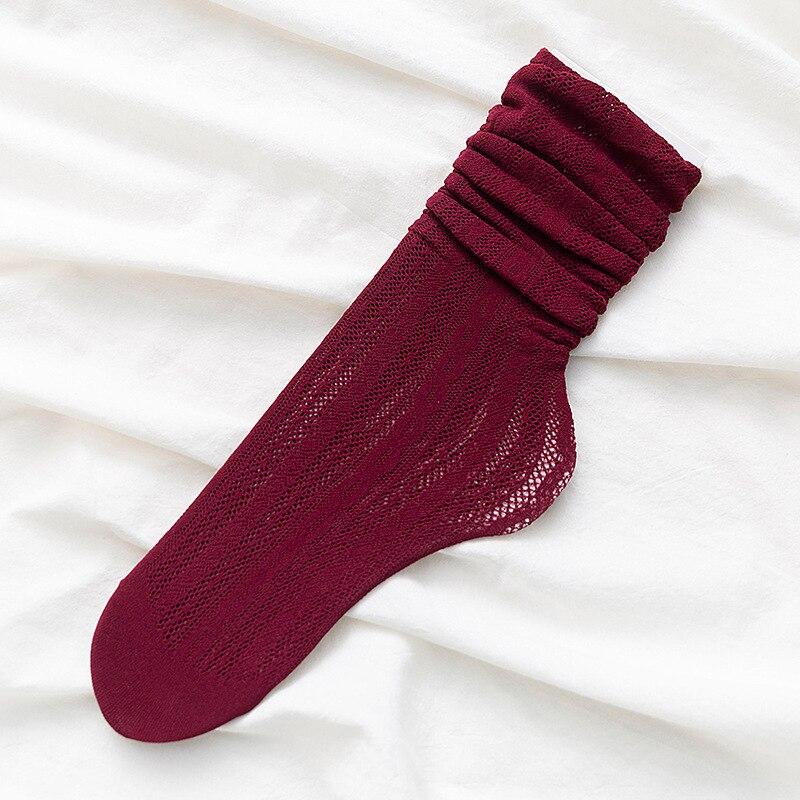 Полые женские носки, хлопковые бархатные мягкие летние тонкие дышащие длинные носки в японском стиле, милые кавайные носки принцессы Харадзюку