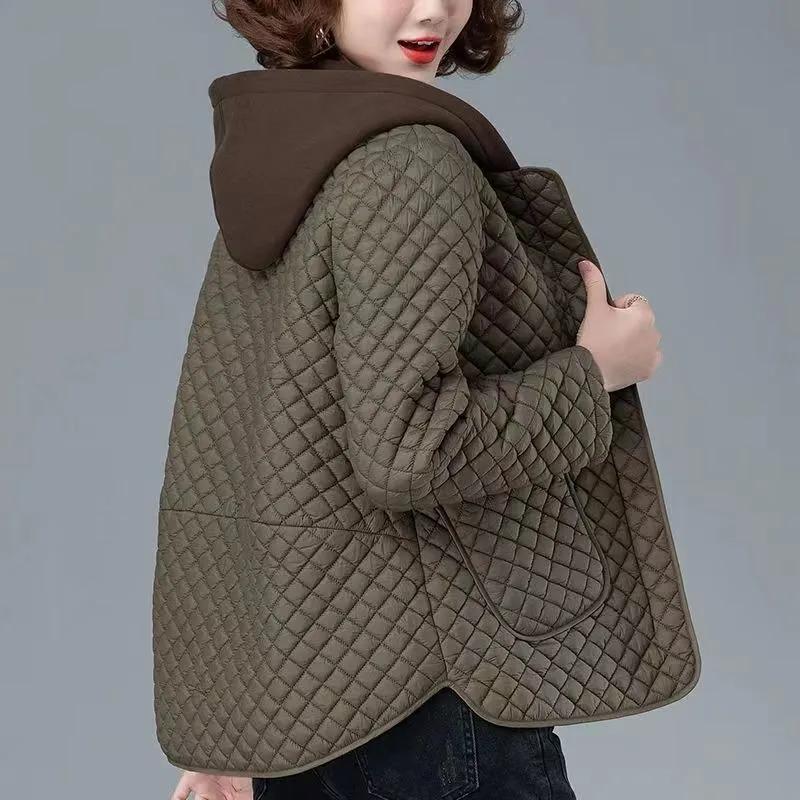 Women's Light Short Jacket Middle-aged Hooded Simple Leisure Jacket