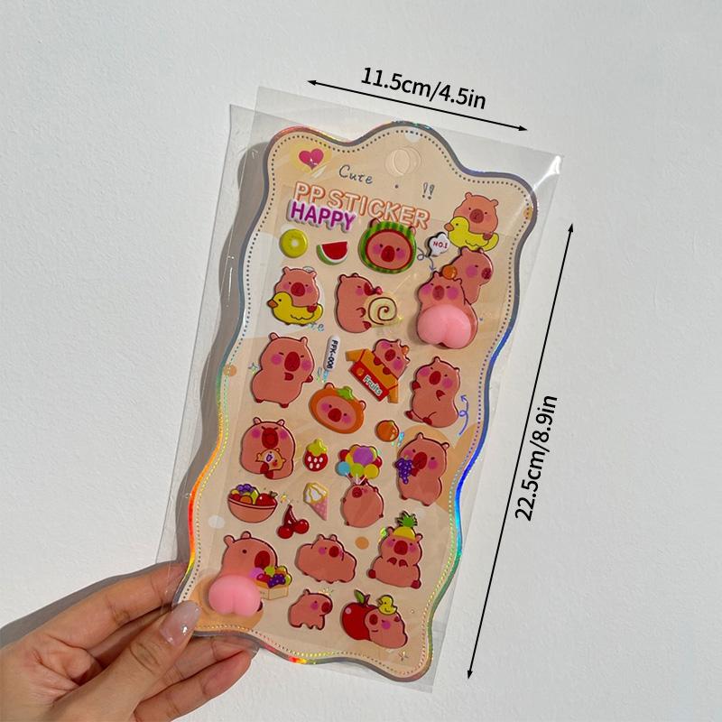 3D Bubble Stickers PP Butt Decorative Stickers Animals Bear Dog Sticker for DIY Scrapbook Phone Case Party Gift Puffy Stickers
