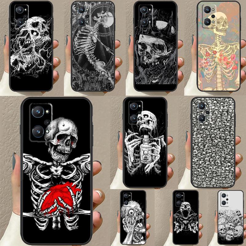 Готический модный череп для Realme C30 C31 C33 C35 C55 C21Y GT Neo 5 3T 2T OnePlus 11 10 9 Pro Nord CE 3 2 Lite Чехол