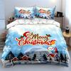 Merry Christmas Snowy Village Bedding Duvet Cover Set Duvet Cover Pillowcases  (1*Duvet Cover 2*Pillowcases, without duvet insert)