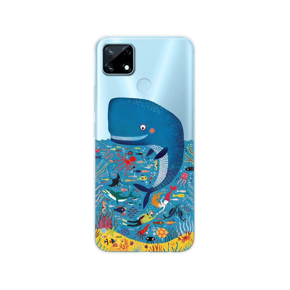 Для Realme C12 C25 C25S 7i Global Чехол Силиконовая задняя крышка для Realme Narzo 20 30A Чехол для телефона ТПУ Мягкий чехол-бампер Etui