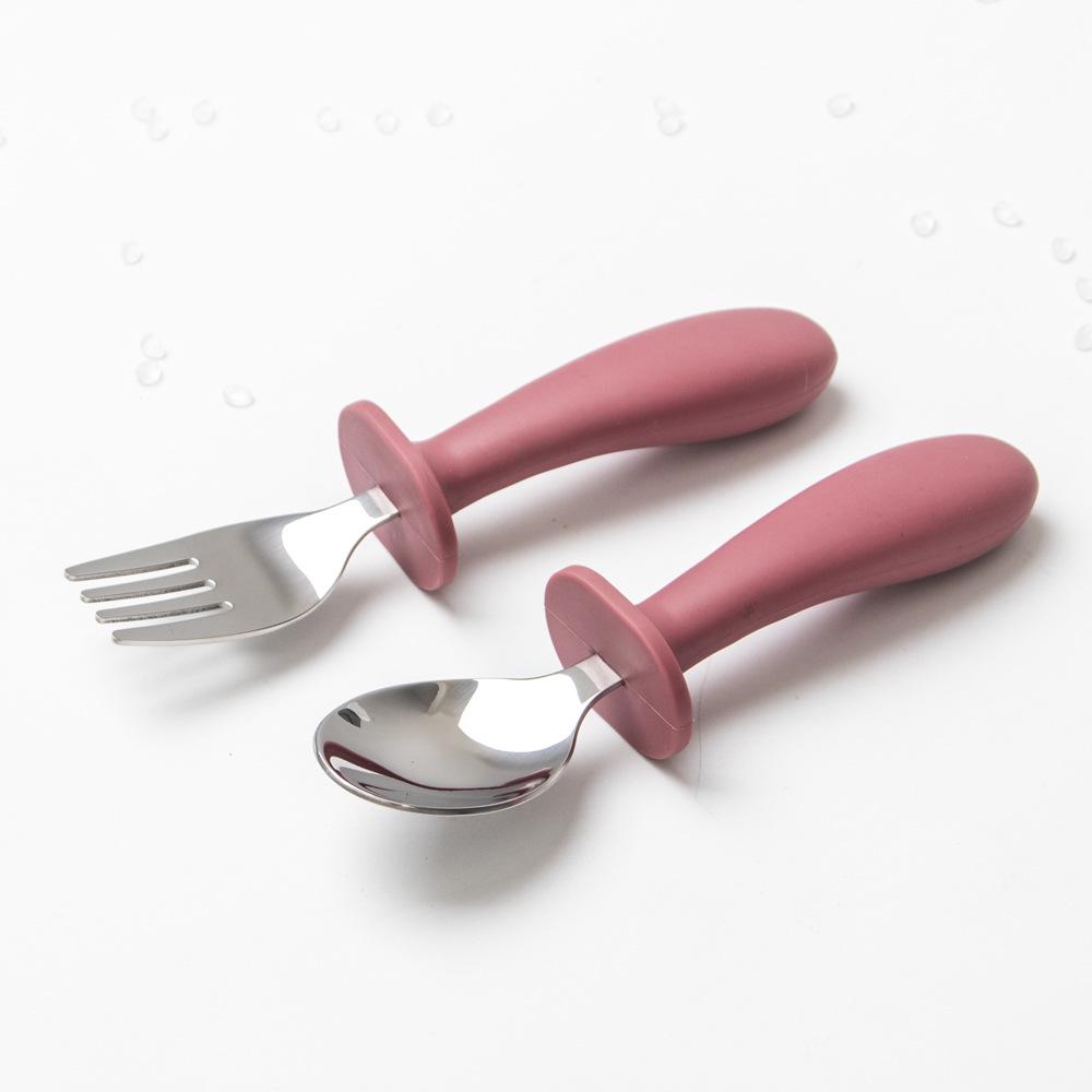 Детский обеденный набор из нержавеющей стали с противоскользящим силиконовым присосом и столовыми приборами