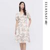Women's Botanical Print Midi Dress