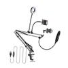 Portable Kits Microphone Desk Arm Stand Mount Smartphone Clip Mic Holder with Tripod Mic Arm 180 Degree Rotation