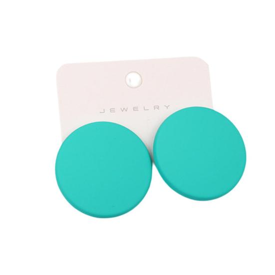 1 пара серег-гвоздиков ярких цветов с геометрическим рисунком, аэрозольная краска, пирсинг, простые для женщин и девочек, большие