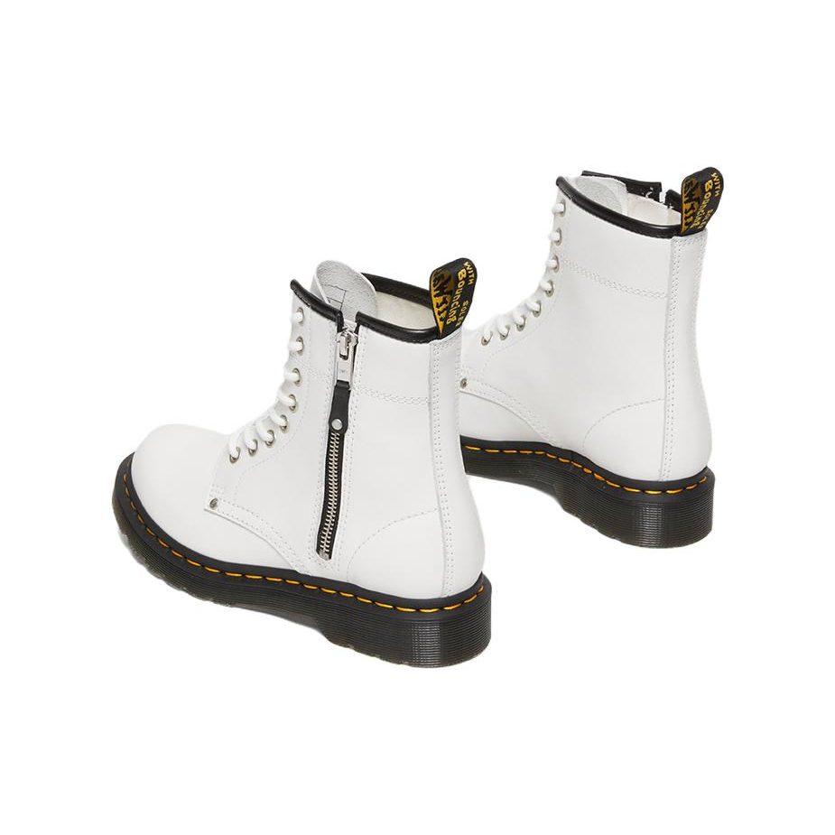 Доктор. Ботинки Dr. Martens 1460 с двойной молнией и шнуровкой из кожи 'Белые' Женские 27624100